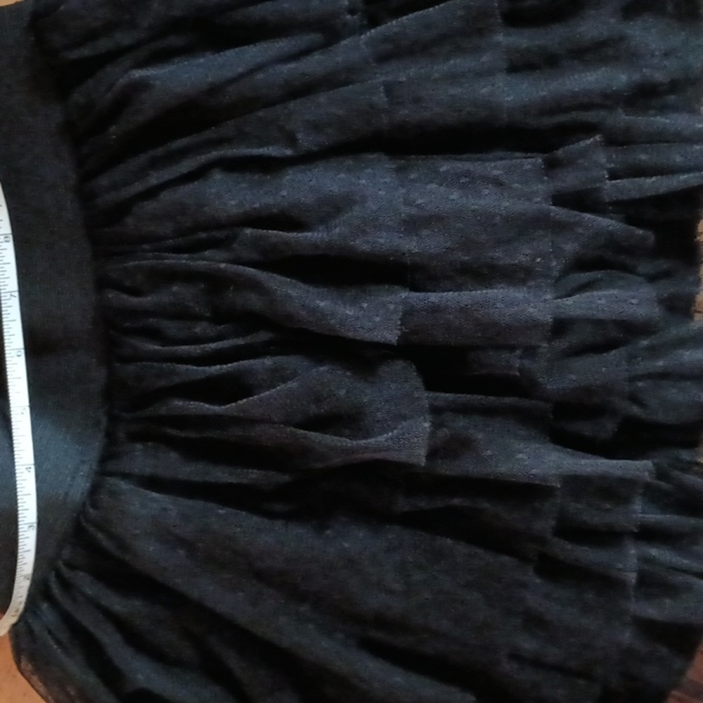 twenty one Elastic Waist 4 Tier Black Mini Skirt Size SP Satin Lined